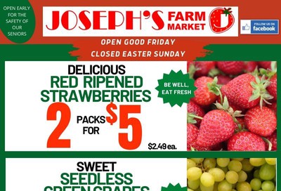 Joseph's Farm Market Flyer April 8 to 13