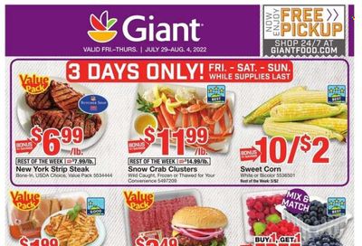 Giant Food (DE, MD, VA) Weekly Ad Flyer July 28 to August 4