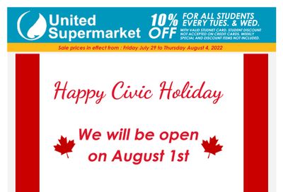 United Supermarket Flyer July 29 to August 4