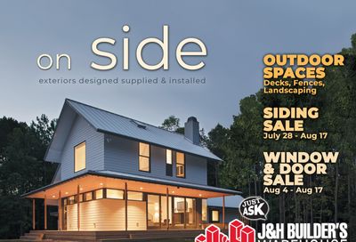 J&H Builder's Warehouse Flyer July 28 to August 17