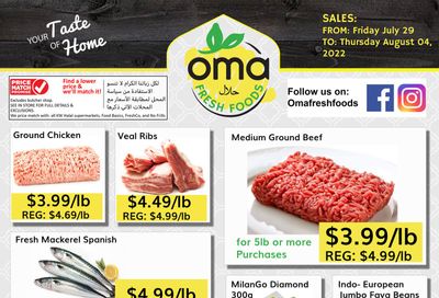 Oma Fresh Foods Flyer July 29 to August 4