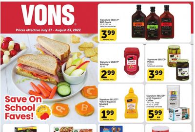 Vons (CA) Weekly Ad Flyer Specials July 27 to August 23, 2022