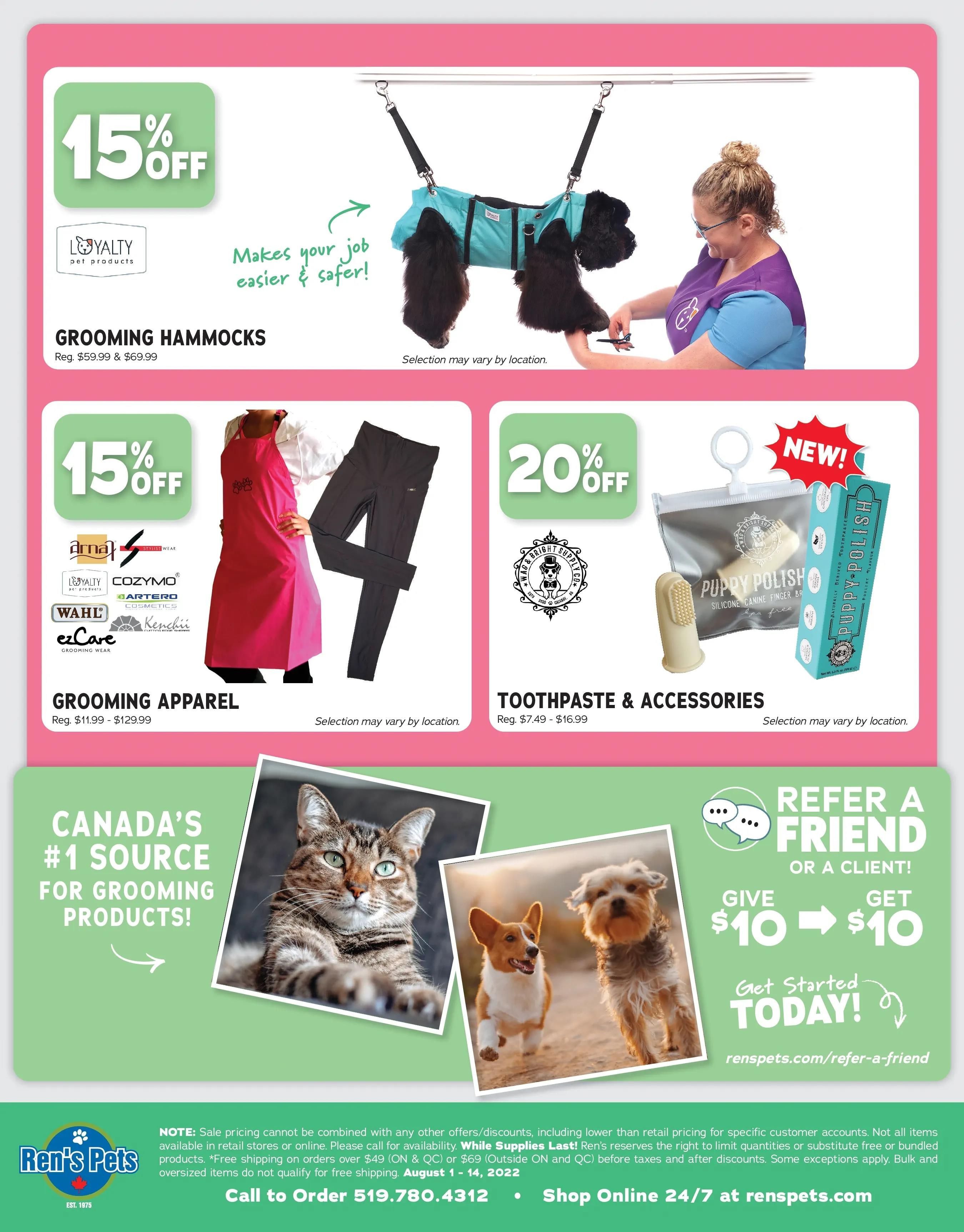 Ren's Pets Depot Stylin' Grooming Sale Flyer August 1 to 14