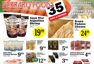 Ferraro Foods Monthly Flyer August 2 to September 5