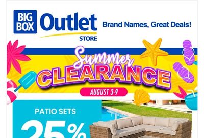 Big Box Outlet Store Flyer August 3 to 9