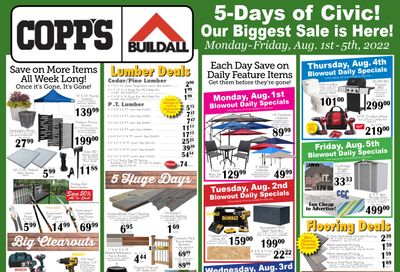 COPP's Buildall Flyer August 1 to 5