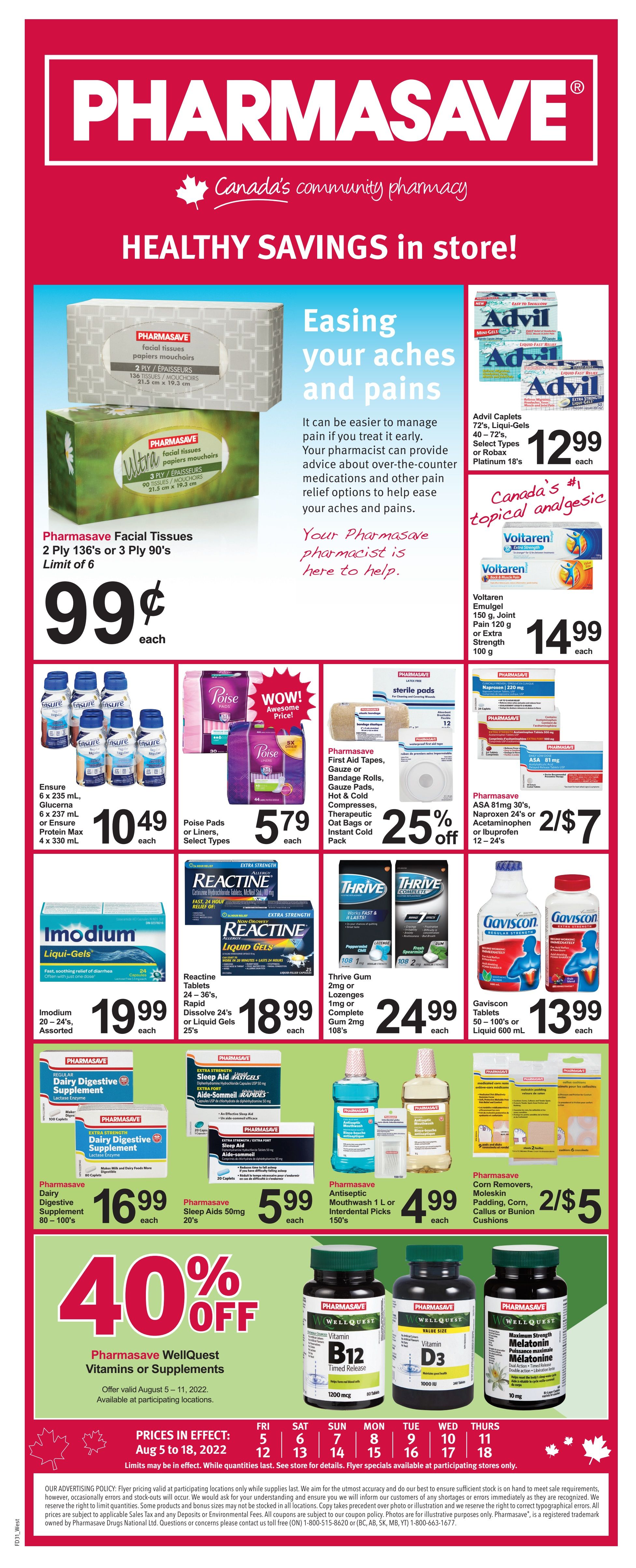 Pharmasave (West) Flyer August 5 to 18