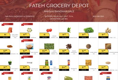 Fateh Grocery Depot Flyer August 4 to 10