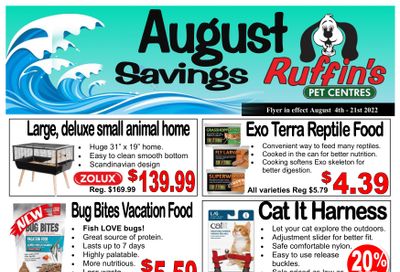 Rufiin's Pet Centre Flyer August 4 to 21