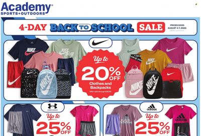 Academy Sports + Outdoors Weekly Ad Flyer Specials August 4 to August 7