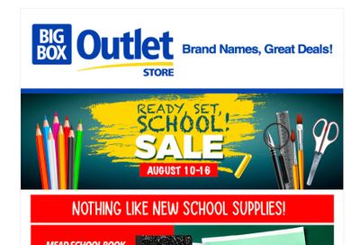 Big Box Outlet Store Flyer August 10 to 16