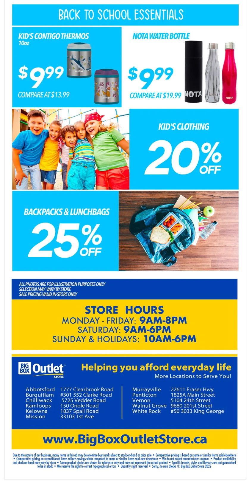 Big Box Outlet Store Flyer August 10 to 16