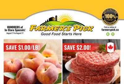 Farmer's Pick Flyer August 11 to 17