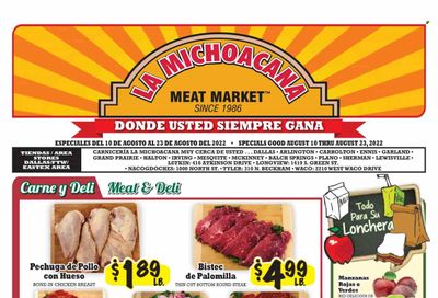 La Michoacana Meat Market (TX) Weekly Ad Flyer Specials August 10 to August 23, 2022