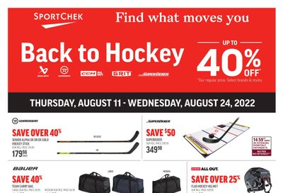 Sport Chek Back to Hockey Flyer August 11 to 24