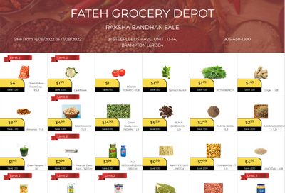 Fateh Grocery Depot Flyer August 11 to 17