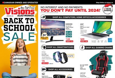 Visions Electronics Back to School Sale Flyer August 12 to 18