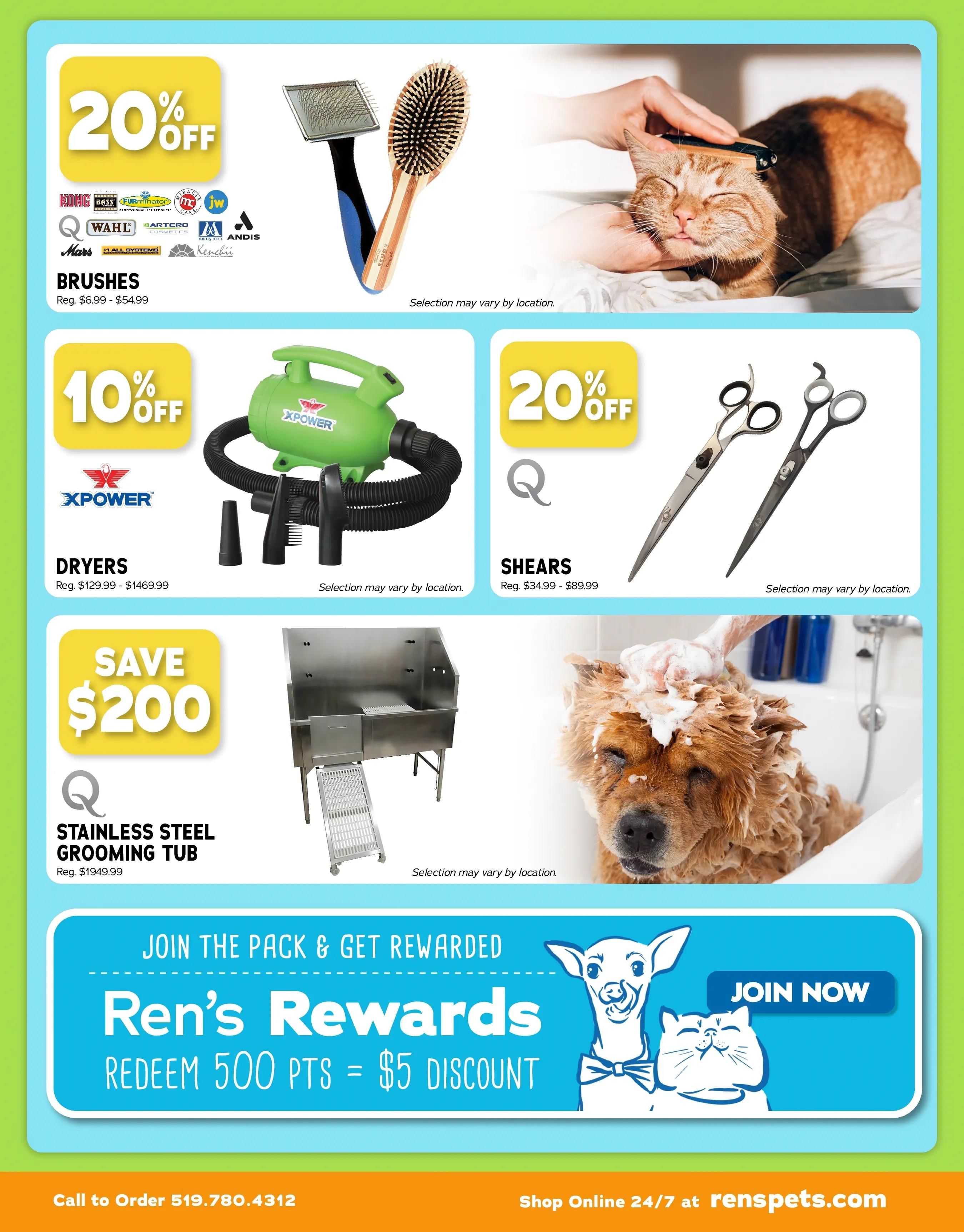Ren's Pets Depot Top knot Grooming Sale Flyer August 15 to 28