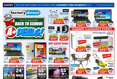 Factory Direct Flyer August 17 to 23