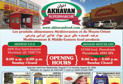Akhavan Supermarche Flyer August 17 to 23