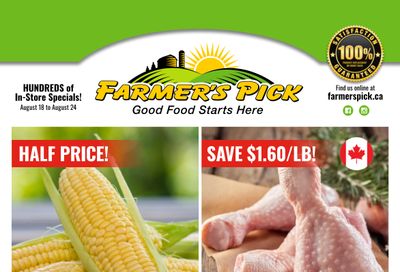 Farmer's Pick Flyer August 18 to 24