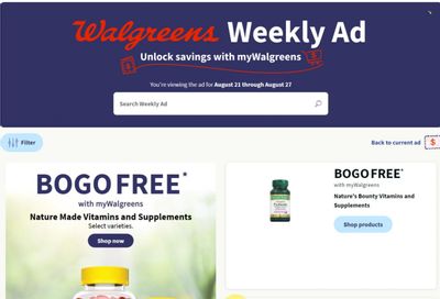 Walgreens Weekly Ad Flyer Specials August 21 to August 27, 2022