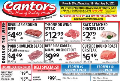 Cantor's Meats Flyer August 18 to 24
