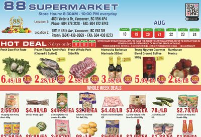 88 Supermarket Flyer August 18 to 24