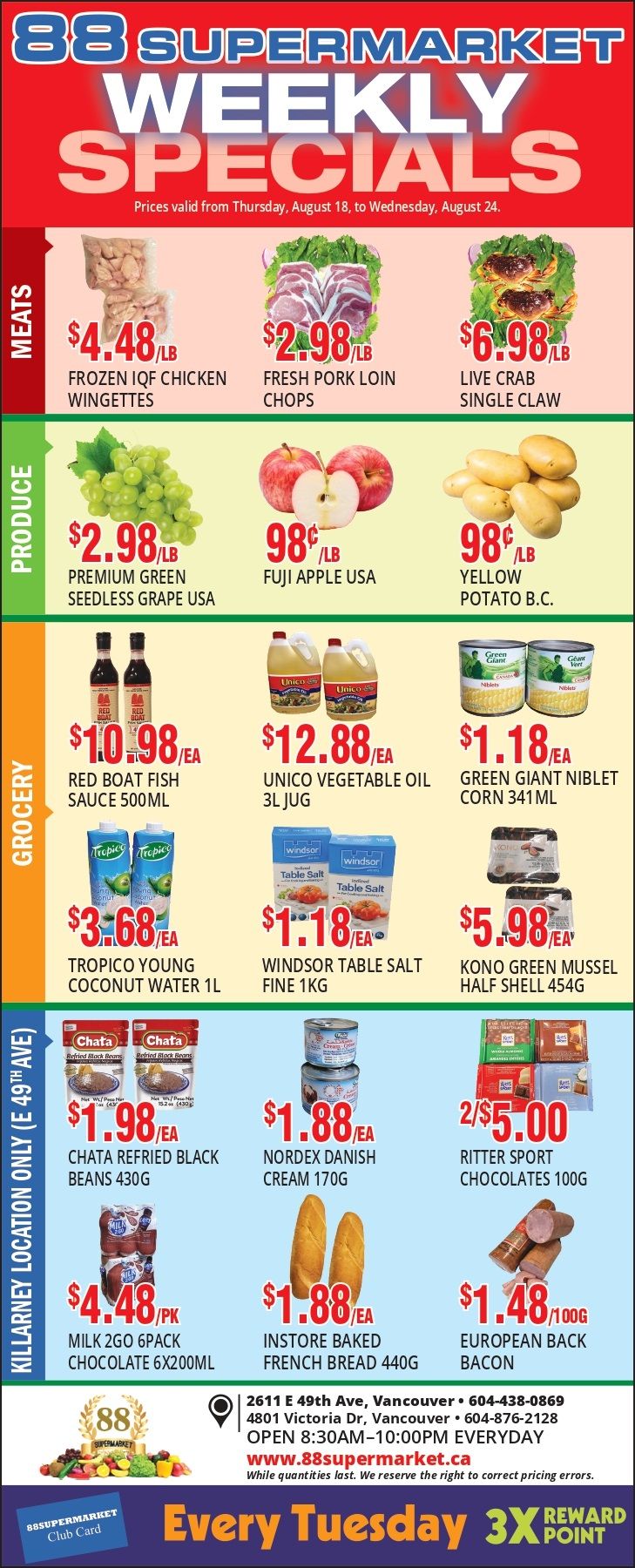 88 Supermarket Flyer August 18 to 24