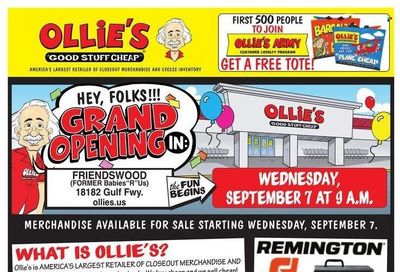 Ollie's Bargain Outlet (TX) Weekly Ad Flyer Specials August 9 to September 14, 2022