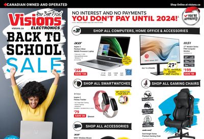 Visions Electronics Back to School Sale Flyer August 19 to 25