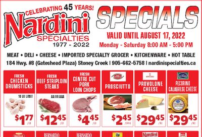 Nardini Specialties Flyer August 18 to 24