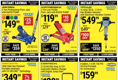 Harbor Freight Weekly Ad Flyer Specials August 22 to September 15, 2022