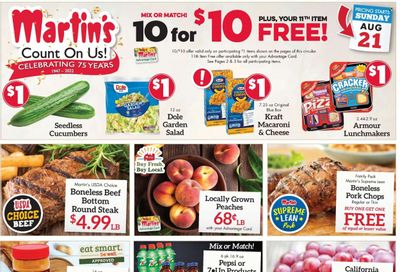 Martin’s (IN, MI) Weekly Ad Flyer Specials August 21 to August 27, 2022