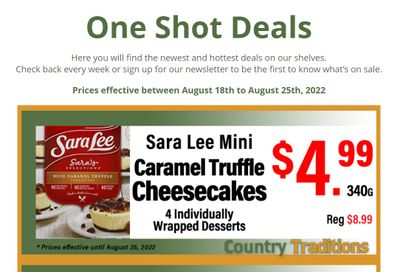 Country Traditions One-Shot Deals Flyer August 18 to 25