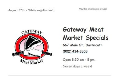 Gateway Meat Market Flyer August 25 to 31