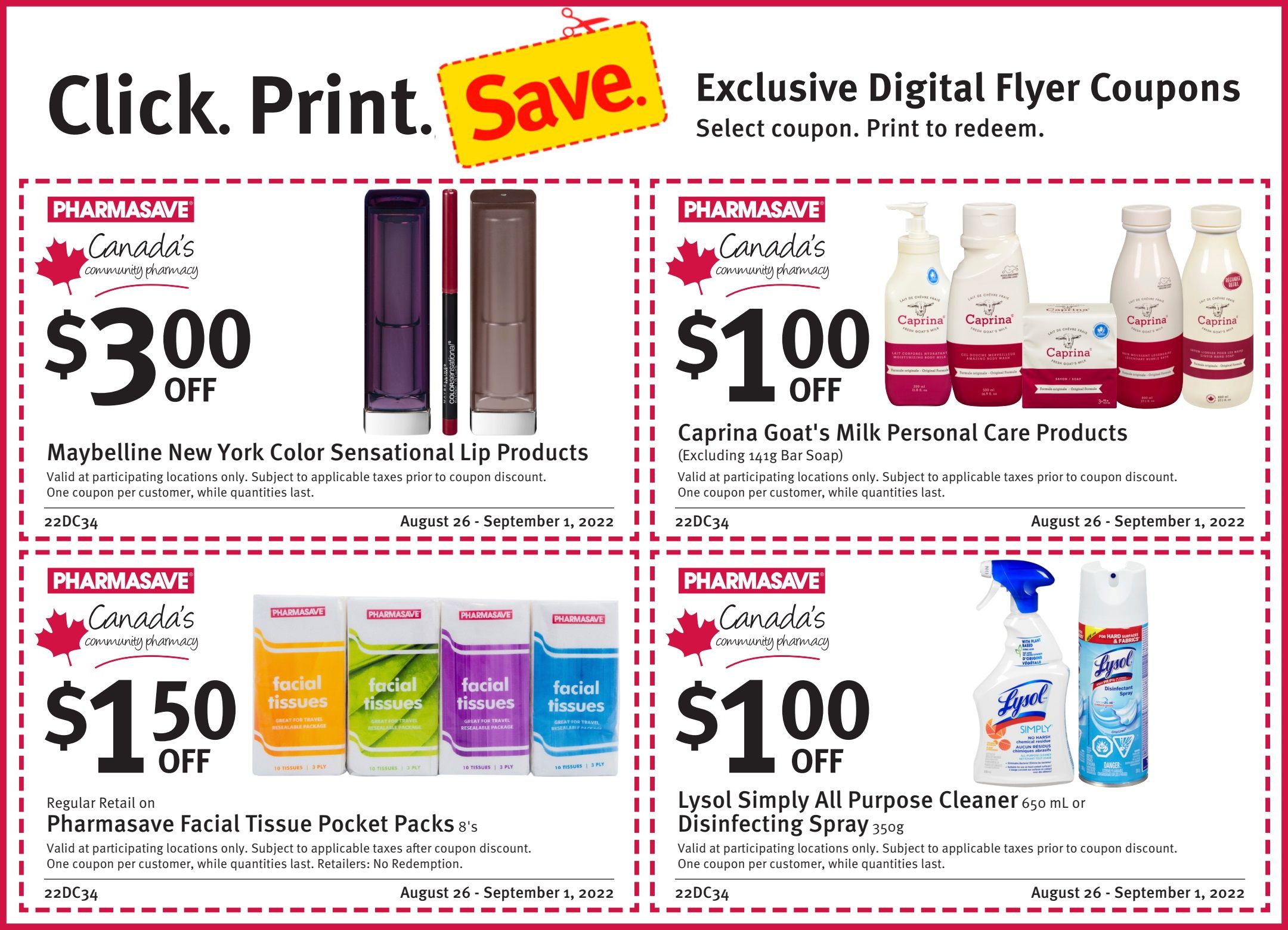 Pharmasave (NB) Flyer August 26 to September 1