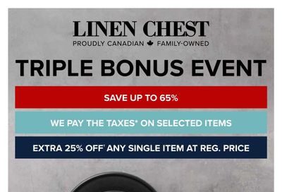 Linen Chest Triple Bonus Event Flyer August 25 to 28