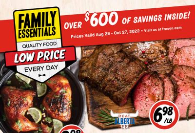 Freson Bros. Family Essentials Flyer August 26 to October 27