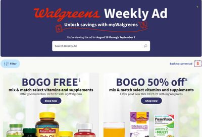 Walgreens Weekly Ad Flyer Specials August 28 to September 3, 2022