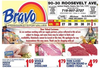 Bravo Supermarkets (CT, FL, MA, NJ, NY, PA) Weekly Ad Flyer Specials August 26 to September 1, 2022