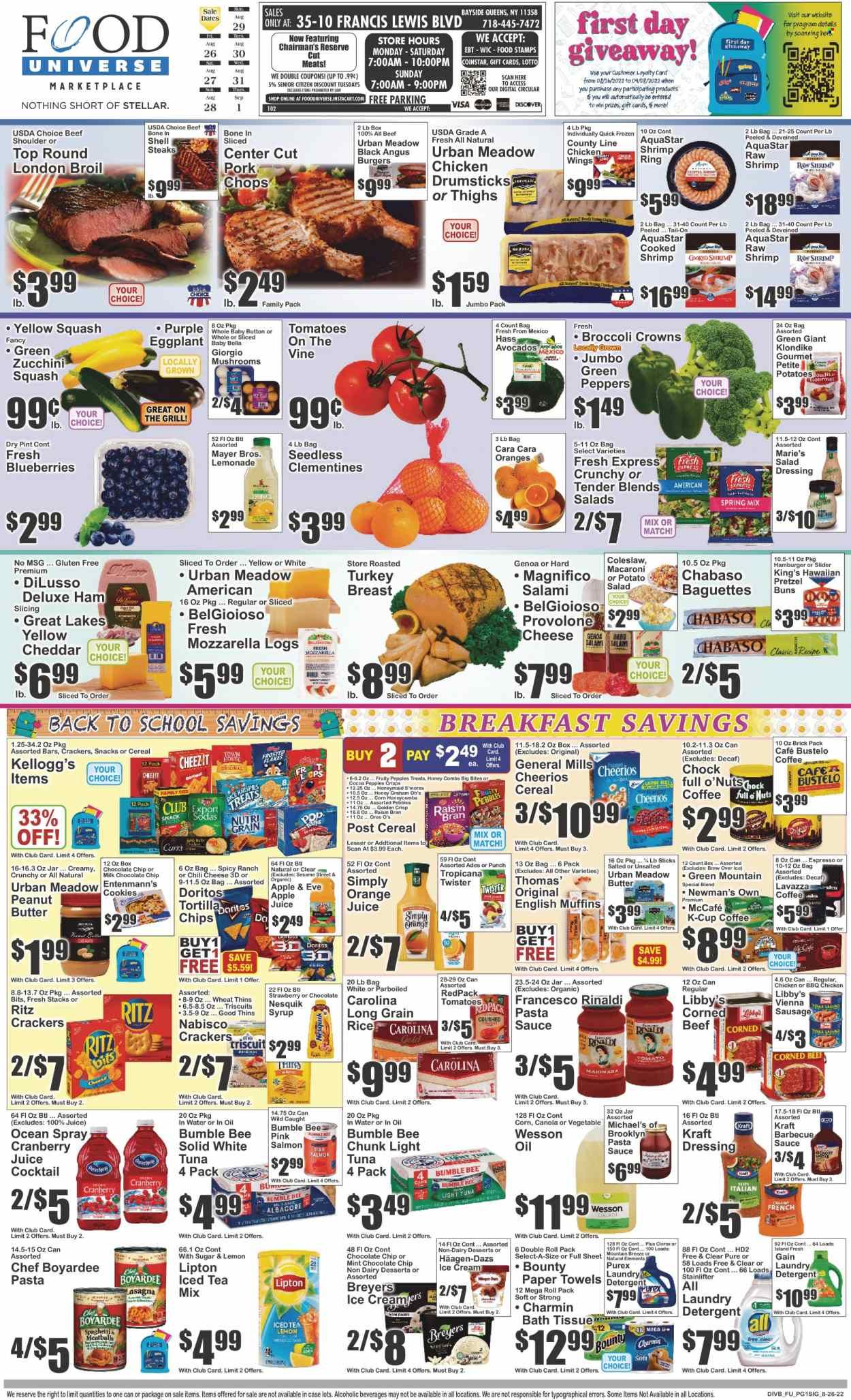 Food Universe (NY) Weekly Ad Flyer Specials August 26 to September 1, 2022