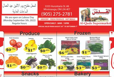 Al-Quds Supermarket Flyer August 26 to September 1