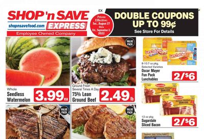 Shop ‘n Save Express (MD, PA, WV) Weekly Ad Flyer Specials August 27 to September 2, 2022