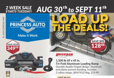 Princess Auto Flyer August 30 to September 11