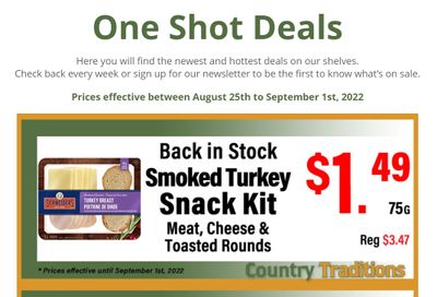 Country Traditions One-Shot Deals Flyer August 25 to September 1