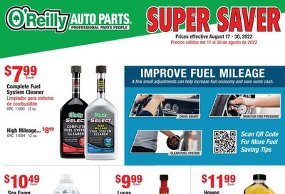 O'Reilly Auto Parts Weekly Ad Flyer Specials August 17 to August 30, 2022