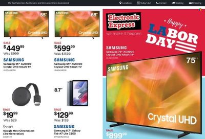 Electronic Express (AL, TN) Weekly Ad Flyer Specials August 28 to September 3, 2022