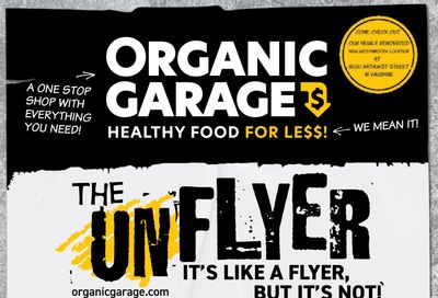 Organic Garage Flyer August 31 to September 14