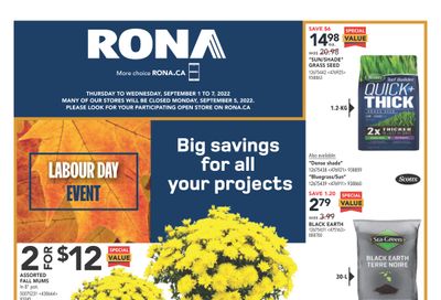 Rona (ON) Flyer September 1 to 7